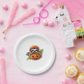 面白いハロウィーンスロースクラシックステッカーTシャツ ペーパープレート (パーティー)