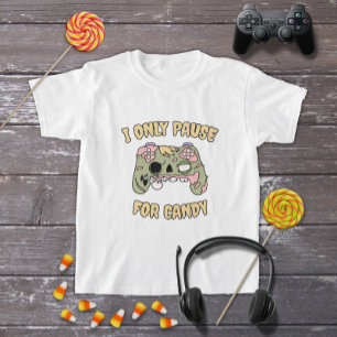 面白いハロウィーンゾンビビデオゲームコントローラ Tシャツ