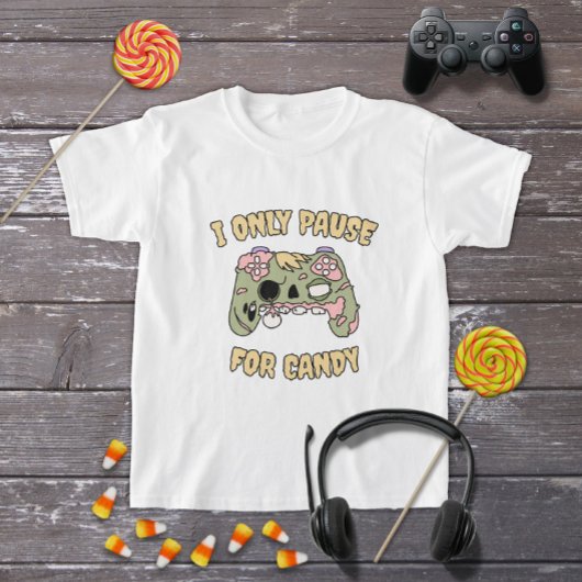 面白いハロウィーンゾンビビデオゲームコントローラ Tシャツ
