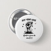 面白いハロウィーンゾンビ得ーあなたの鼻 缶バッジ (正面&裏面)