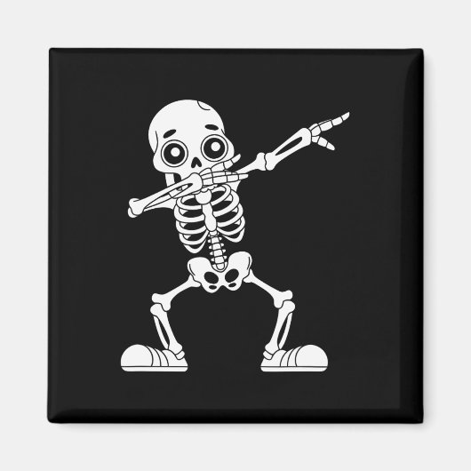 面白いハロウィーンダビングスケルトンスカルメンズボーイズTe マグネット (正面)