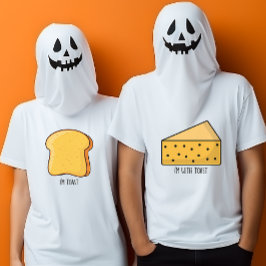 面白いハロウィーンチーズトーストカップルと一緒にいる Tシャツ