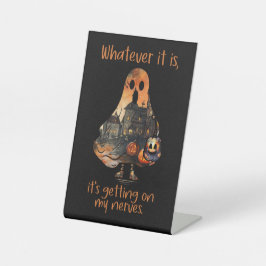 面白いハロウィーンデコール皮肉幽霊 台座サイン