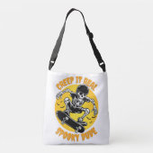 面白いハロウィーンデザインスケルトンスケートボーダー クロスボディバッグ (裏面)