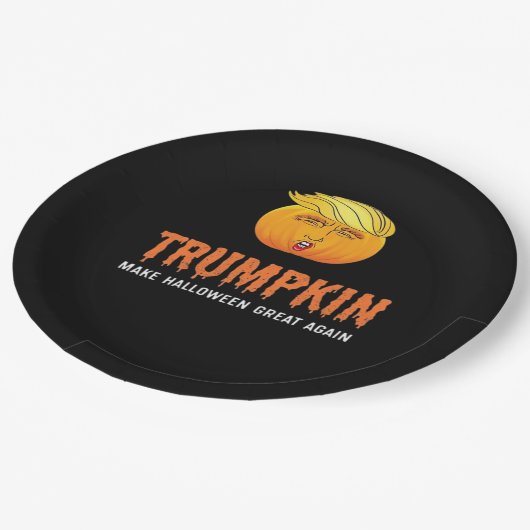 面白いハロウィーントランプキン ペーパープレート (アングル)