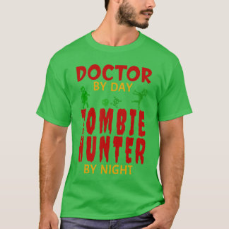 面白いハロウィーンドクターゾンビハンタートリックまたはトレア Tシャツ