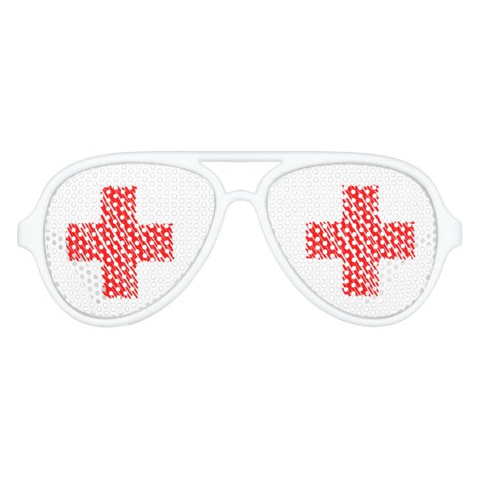 面白いハロウィーンナースパーティーシェード アビエーターサングラス (正面)