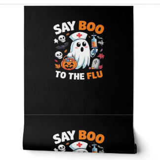 面白いハロウィーンナース幽霊Tシャツ – "Say Boo to 壁紙