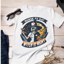 面白いハロウィーンナースTシャツ