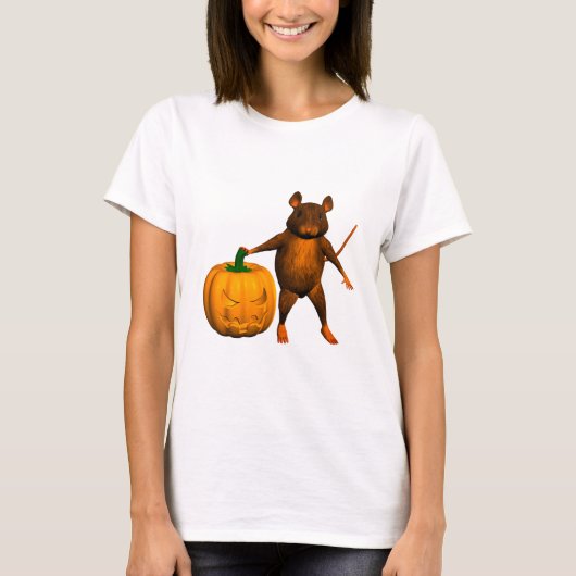 面白いハロウィーンハウスマウスラット Tシャツ (正面)
