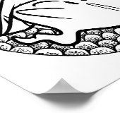 面白いハロウィーンバブル幽霊カラーリングページ ポスター (角)