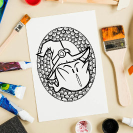 面白いハロウィーンバブル幽霊カラーリングページ ポスター