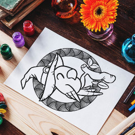 面白いハロウィーンパロットカラーリングページ ポスター