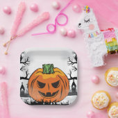 面白いハロウィーンパンプキンハローウィンパーティ装飾 ペーパープレート (パーティー)