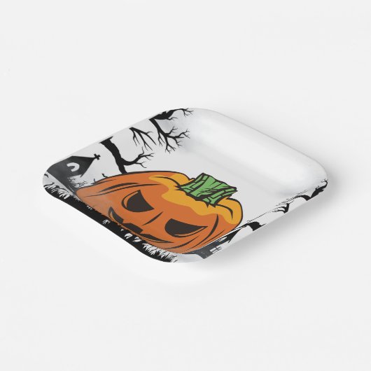 面白いハロウィーンパンプキンハローウィンパーティ装飾 ペーパープレート (傾斜あり)