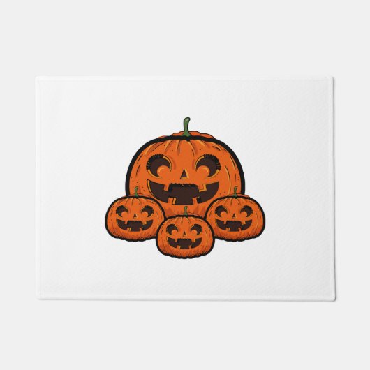 面白いハロウィーンパンプキン不気味、ハロウィン ドアマット (正面)