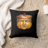 面白いハロウィーンパンプキン政治的パロディDonald Tr クッション (ブランケット)