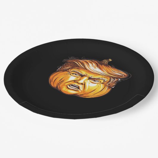 面白いハロウィーンパンプキン政治的パロディDonald Tr ペーパープレート (アングル)