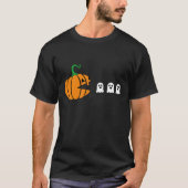 面白いハロウィーンパンプキ食べン幽霊、ゲーマーギフト Tシャツ (正面)
