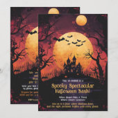 面白いハロウィーンパーティの招待状 招待状 (正面/裏面)