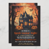 面白いハロウィーンパーティの招待状 招待状 (正面/裏面)
