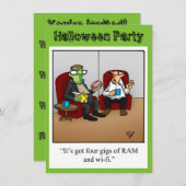 面白いハロウィーンパーティの招待状 招待状 (正面/裏面)