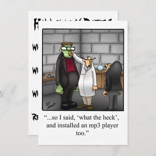 面白いハロウィーンパーティの招待状 招待状 (正面/裏面)