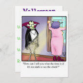 面白いハロウィーンパーティの招待状「斑点」 招待状 (正面/裏面)