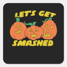 面白いハロウィーンパーティーを壊そう スクエアシール