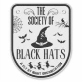 面白いハロウィーンパーティーブラックハットウィッチブロムスティック シール (正面)