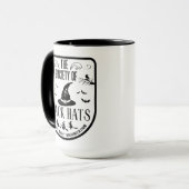 面白いハロウィーンパーティーブラックハットウィッチブロムスティック マグカップ (正面左)