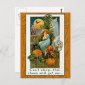 面白いハロウィーンピエロカード ポストカード (正面/裏面)