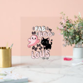 面白いハロウィーンピンク幽霊スプオクタクタキュラキャットファブBO アクリルサイン (ウェディング)