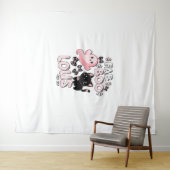 面白いハロウィーンピンク幽霊スプオクタクタキュラキャットファブBO タペストリー (インサイチュ(横))