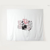 面白いハロウィーンピンク幽霊スプオクタクタキュラキャットファブBO タペストリー (正面(横))