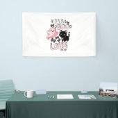 面白いハロウィーンピンク幽霊スプオクタクタキュラキャットファブBO 横断幕 (トレードショー)