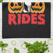 面白いハロウィーンフリーブロムライド魔女かぼちゃ キッチンタオル (折り畳み)