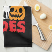 面白いハロウィーンフリーブロムライド魔女かぼちゃ キッチンタオル (四つ折り)