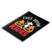 面白いハロウィーンフリーブロムライド魔女かぼちゃ ノートブック (左側)