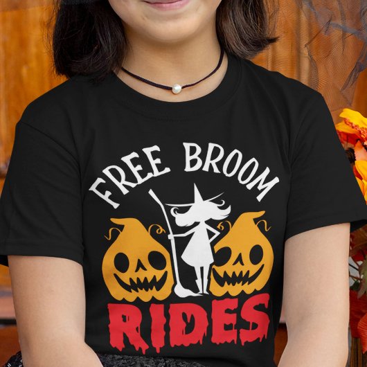 面白いハロウィーンフリーブロムライド魔女かぼちゃ Tシャツ