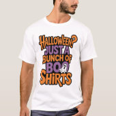 面白いハロウィーンブシャツ幽霊パン Tシャツ (正面)
