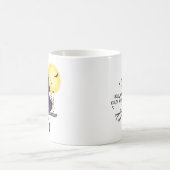 面白いハロウィーンブラックキャットと魔法の月 コーヒーマグカップ (中央)