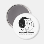 面白いハロウィーンブーのまわりに何来幽霊のまわりに マグネット (正面/裏面)