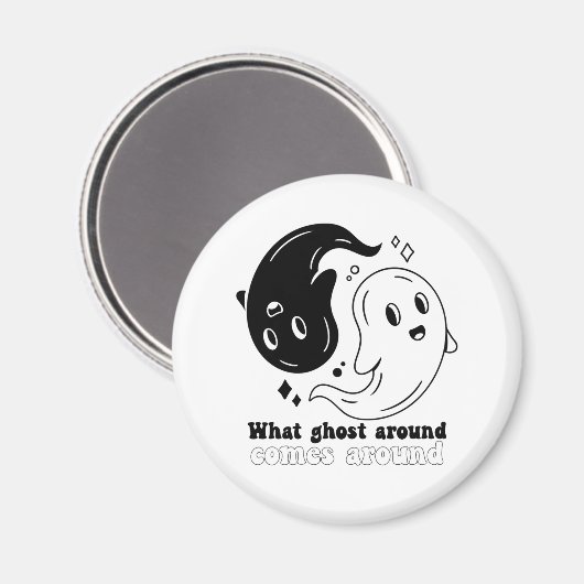 面白いハロウィーンブーのまわりに何来幽霊のまわりに マグネット (正面/裏面)