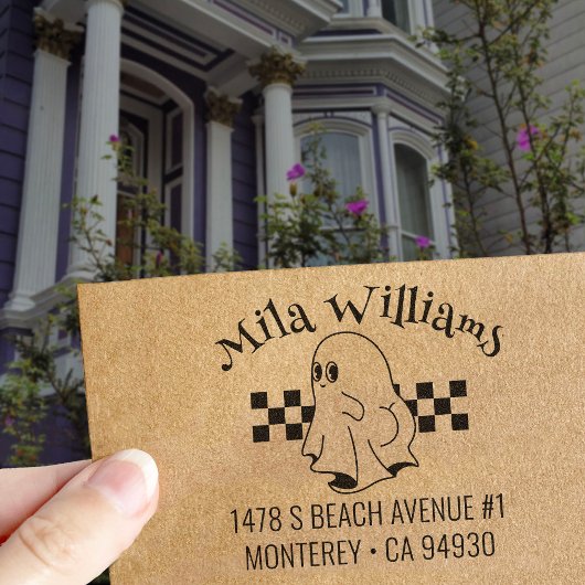 面白いハロウィーンブーフィー幽霊差出人住所 セルフインキングスタンプ