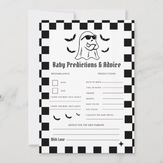 面白いハロウィーンベビー予測とアドバイスゲーム 招待状 (正面)