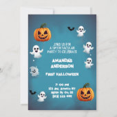 面白いハロウィーンベビー幽霊ホールに顔を入れる 招待状 (裏面)