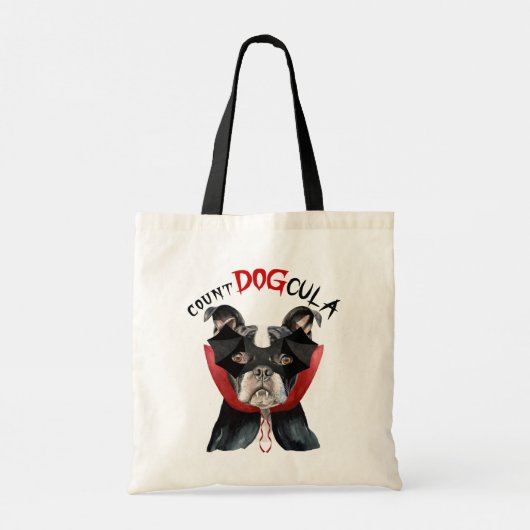 面白いハロウィーンボストンテリア犬のトリックまたは治療 トートバッグ (裏面)