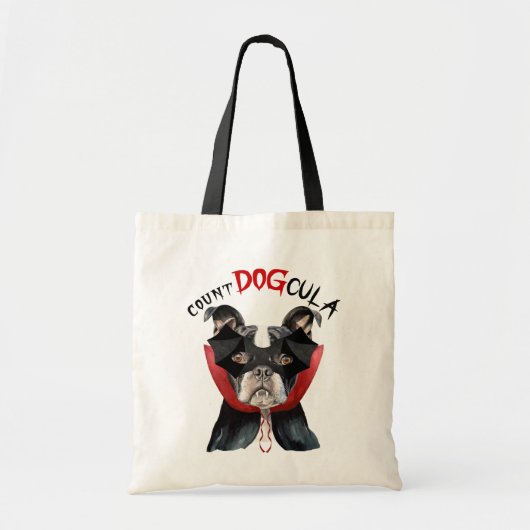 面白いハロウィーンボストンテリア犬のトリックまたは治療 トートバッグ (正面)