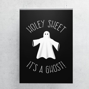 面白いハロウィーンポスター – Holey Sheetそれは幽霊 ポスター